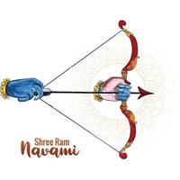 illustration de l'arc et de la flèche dans la conception de cartes du festival shree ram navami de l'inde vecteur