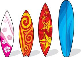 ensemble de planche de surf vecteur