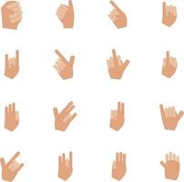 ensemble de vecteurs d'icônes de gestes de la main vecteur
