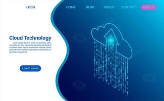 page de destination du cloud computing vecteur