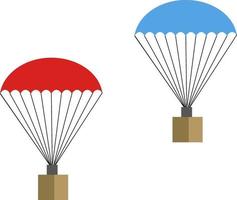 chutes de parachute, illustration, vecteur sur fond blanc.