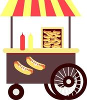 stand de hot-dog, illustration, vecteur sur fond blanc.