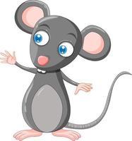 souris grise agitant la main vecteur