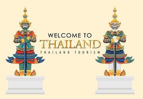 démons géants thaïlande attraction et icône du paysage vecteur