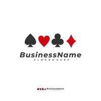 modèle vectoriel de logo de carte de poker, concept de conception de logo de jeu créatif