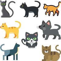 chat vector set art dessin animé