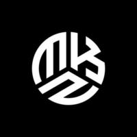 création de logo de lettre mkz sur fond noir. concept de logo de lettre initiales créatives mkz. conception de lettre mkz. vecteur