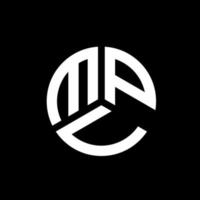 création de logo de lettre mpv sur fond noir. concept de logo de lettre initiales créatives mpv. conception de lettre mpv. vecteur