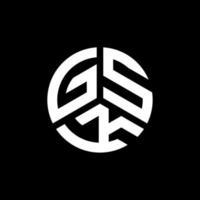 création de logo de lettre gsk sur fond blanc. concept de logo de lettre initiales créatives gsk. conception de lettre gsk. vecteur