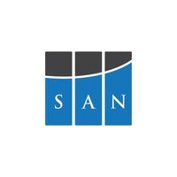 création de logo de lettre san sur fond blanc. concept de logo de lettre initiales créatives san. conception de lettre san. vecteur