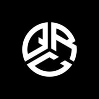 création de logo de lettre qrc sur fond noir. concept de logo de lettre initiales créatives qrc. conception de lettre qrc. vecteur