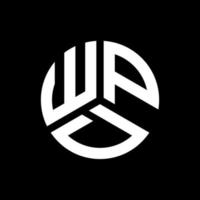 création de logo de lettre wpd sur fond noir. concept de logo de lettre initiales créatives wpd. conception de lettre wpd.