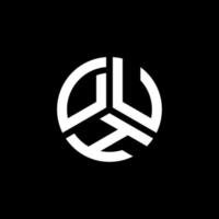 création de logo de lettre duh sur fond blanc. concept de logo de lettre initiales créatives duh. conception de lettre duh. vecteur