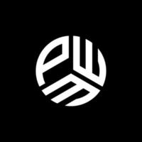 création de logo de lettre pwm sur fond noir. concept de logo de lettre initiales créatives pwm. conception de lettre pwm. vecteur