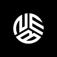 création de logo de lettre neb sur fond noir. concept de logo de lettre initiales créatives neb. conception de lettre neb. vecteur