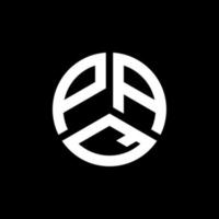 création de logo de lettre paq sur fond noir. concept de logo de lettre initiales créatives paq. conception de lettre paq. vecteur