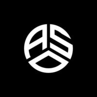 création de logo de lettre aso sur fond blanc. concept de logo de lettre initiales créatives aso. conception de lettre aso. vecteur