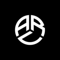 création de logo de lettre aru sur fond blanc. concept de logo de lettre initiales créatives aru. conception de lettre aru. vecteur