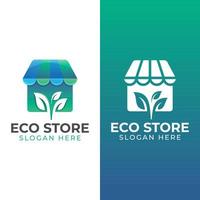 conception de logo de magasin ou de magasin écologique avec deux versions