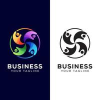logo coloré de groupe de gens d'affaires. modèle de vecteur de conception de logo humain de mise en réseau