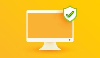 icône de sécurité de l'interface du site Web sur fond jaune. protection de l'argent achats en ligne conception de signe ou de symbole pour les applications bancaires et illustration vectorielle de concept de site Web vecteur