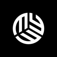 création de logo de lettre myw sur fond noir. concept de logo de lettre initiales créatives myw. ma conception de lettre. vecteur