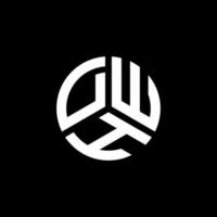 création de logo de lettre dwh sur fond blanc. concept de logo de lettre initiales créatives dwh. conception de lettre dwh. vecteur
