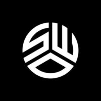 création de logo de lettre swo sur fond noir. concept de logo de lettre initiales créatives swo. conception de lettre swo. vecteur