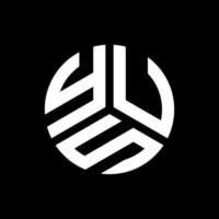 création de logo de lettre yus sur fond noir. yus concept de logo de lettre initiales créatives. conception de lettre yus. vecteur