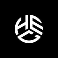 création de logo de lettre hec sur fond blanc. concept de logo de lettre initiales créatives hec. conception de lettre hec. vecteur