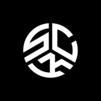 création de logo de lettre sck sur fond noir. concept de logo de lettre initiales créatives sck. conception de lettre sck. vecteur