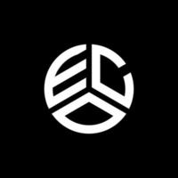 création de logo de lettre éco sur fond blanc. concept de logo de lettre initiales créatives eco. conception de lettre écologique. vecteur