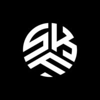 création de logo de lettre skf sur fond noir. concept de logo de lettre initiales créatives skf. conception de lettre skf. vecteur