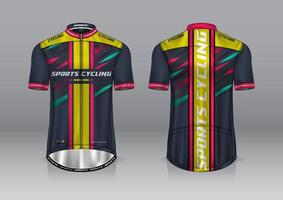 conception de maillot pour le cyclisme, vue avant et arrière, et facile à éditer et à imprimer sur tissu, vêtements de sport pour équipes cyclistes vecteur