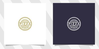 création de logo de pizza chaude vecteur