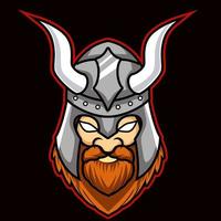 tête viking, mascotte esports logo vector illustration