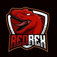 mascotte t rex pour logo sports et esports vecteur