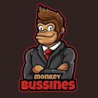 vecteur de logo de mascotte d'entreprise de singe