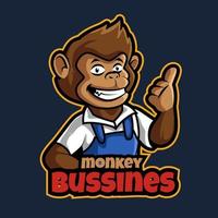 vecteur de logo de mascotte d'entreprise de singe