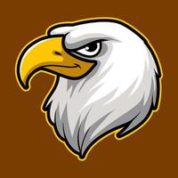 Tête d'aigle mascotte en colère pour les sports et esports logo vector illustration