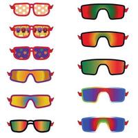 belles lunettes de soleil de différents modèles vecteur