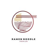 logo abstrait de la ligne de nouilles ramen vecteur