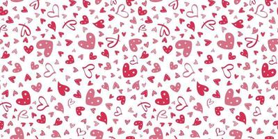 doodle coeurs modèle sans couture pour les modèles d'amour papier cadeau saint valentin vecteur