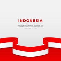 bannière avec drapeau ruban indonésie vecteur