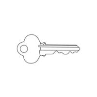 illustration d'icône de contour de clé sur fond blanc isolé adaptée à l'accès, au mot de passe, à l'icône de sécurité