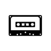 silhouette de cassette. élément de design icône noir et blanc sur fond blanc isolé vecteur