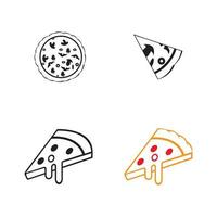 création de logo de pizza vecteur