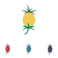 illustration vectorielle de fruits tropicaux ananas. vecteur
