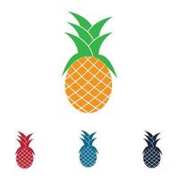 illustration vectorielle de fruits tropicaux ananas. vecteur