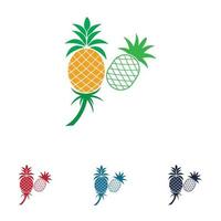 illustration vectorielle de fruits tropicaux ananas. vecteur